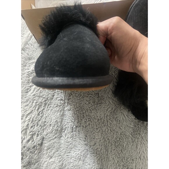 New Women's 100% UGG Scuff Sis Fluffy Fuzzy Slipper Sandals Shoes Black Size 10 - Picture 16 of 16